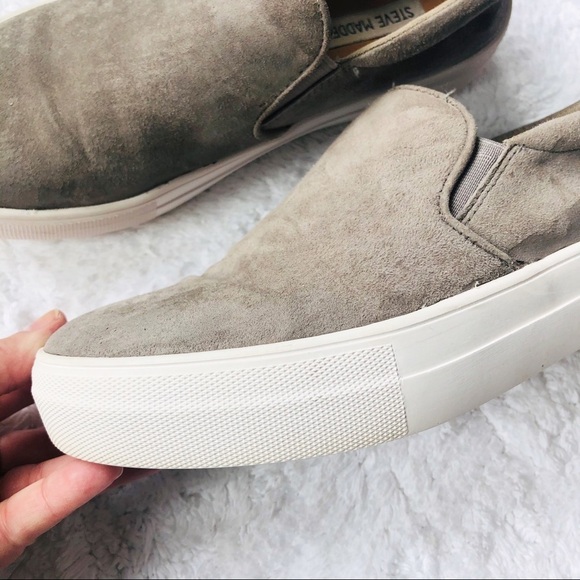 🔥SALE🔥 Steve Madden gray suede slip on sneakers sz8.5 - Picture 8 of 9